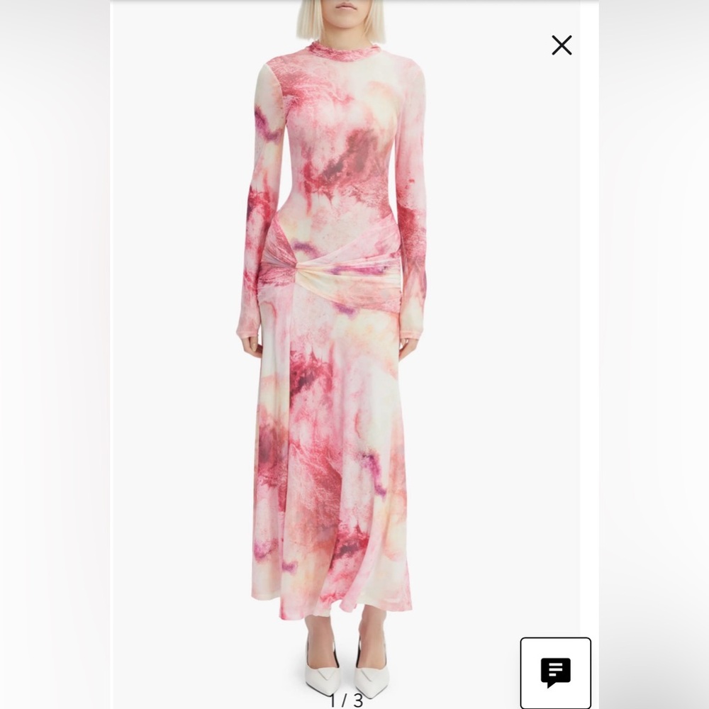 NWT Bardot Lea Pink Tie-Dye Long Sleeve Dress Size XS